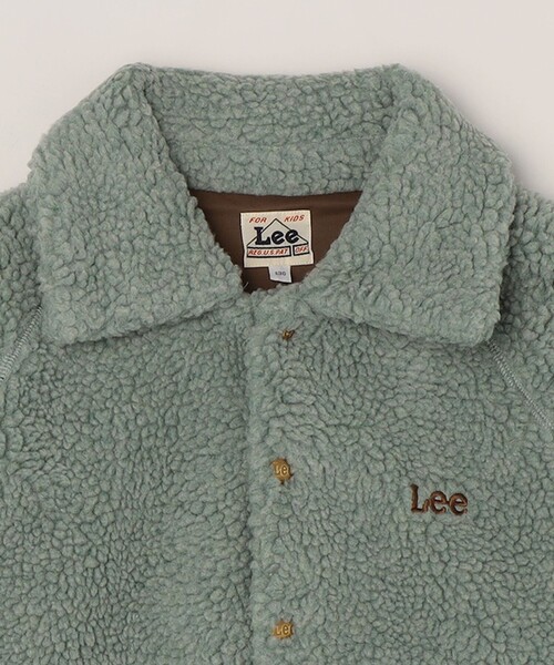 Lee（リー）の「Lee:〈洗濯機可能〉刺繍 ロゴ ボア ポケット ジャケット <KIDS>（ブルゾン・キッズ・ライトグリーン/ナチュラル・130/150/110/140）」の6枚目の写真