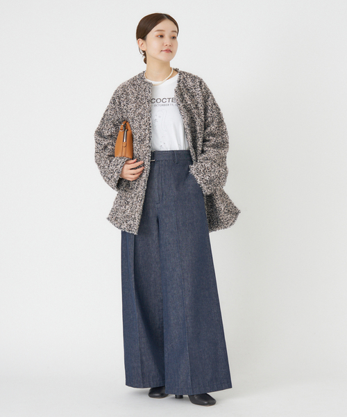 新品未開封＊iena＊2025AW＊ループヤーンノーカラージャケットコート ループヤーンノーカラージャケットコート（ノーカラージャケット