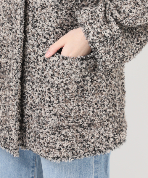 IENA ループヤーンノーカラージャケットコート ループヤーンノーカラージャケットコート（ノーカラージャケット