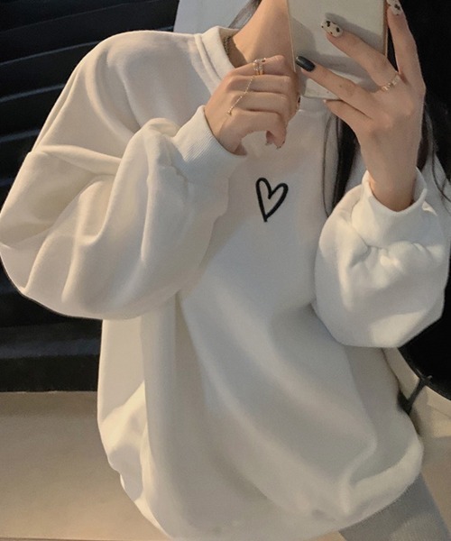 SallyLunn(サリーラン)の「フロントハートスウェット(スウェット・レディース・ホワイト/ブラック/グレー・MEDIUM/LARGE)」の9枚目の写真