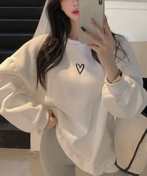 SallyLunn(サリーラン)の「フロントハートスウェット(スウェット・レディース・ホワイト/ブラック/グレー・MEDIUM/LARGE)」の10枚目の写真