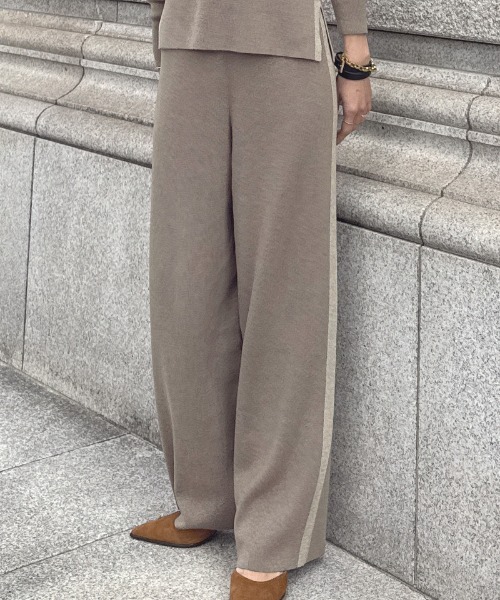 JENNE(ジェンヌ)の「ウールサイドラインニットパンツ(その他パンツ・レディース・グレー/ブラック/モカ・SMALL/LARGE/MEDIUM)」の3枚目の写真