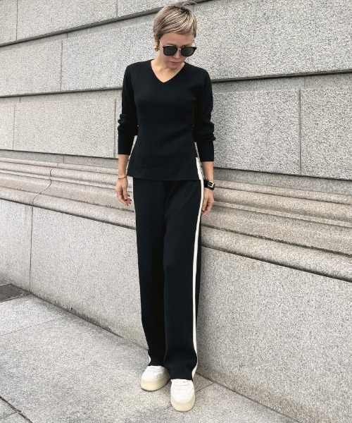 JENNE(ジェンヌ)の「ウールサイドラインニットパンツ(その他パンツ・レディース・グレー/ブラック/モカ・SMALL/LARGE/MEDIUM)」の7枚目の写真