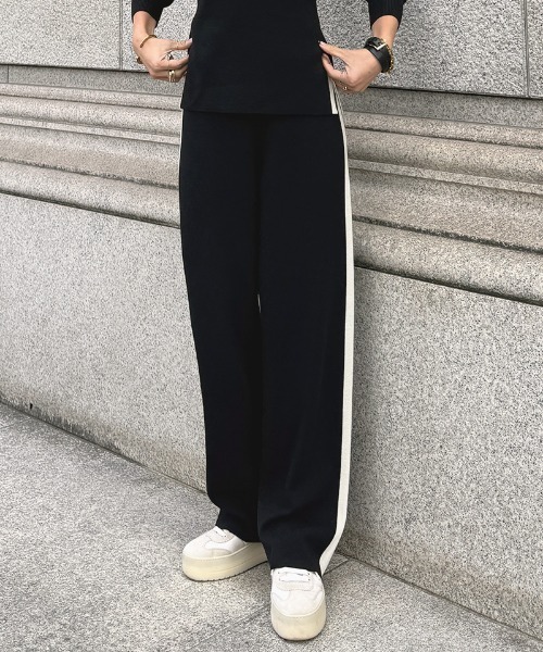 JENNE(ジェンヌ)の「ウールサイドラインニットパンツ(その他パンツ・レディース・グレー/ブラック/モカ・SMALL/LARGE/MEDIUM)」の11枚目の写真