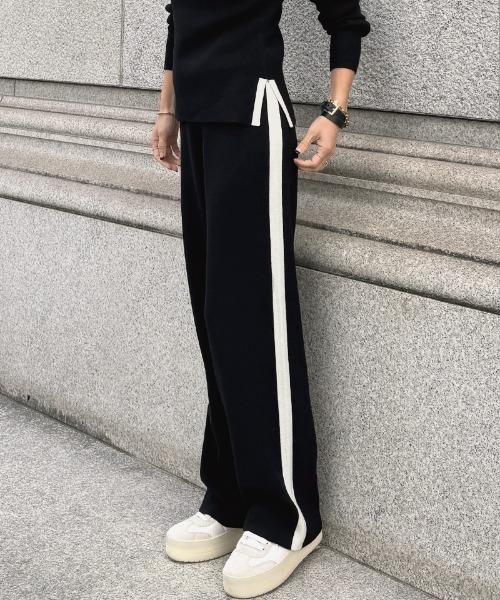 JENNE(ジェンヌ)の「ウールサイドラインニットパンツ(その他パンツ・レディース・グレー/ブラック/モカ・SMALL/LARGE/MEDIUM)」の14枚目の写真