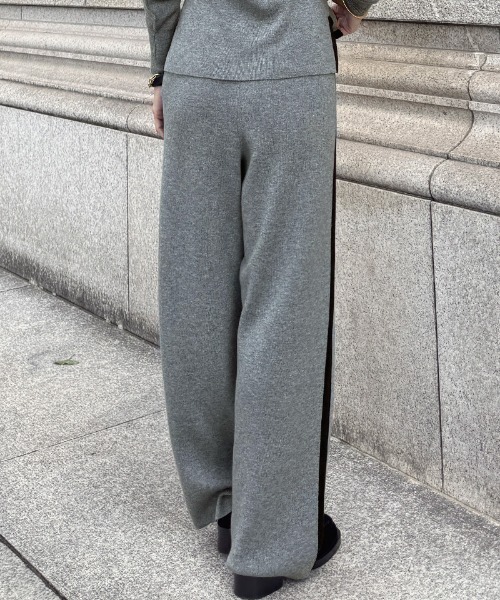 JENNE(ジェンヌ)の「ウールサイドラインニットパンツ(その他パンツ・レディース・グレー/ブラック/モカ・SMALL/LARGE/MEDIUM)」の6枚目の写真