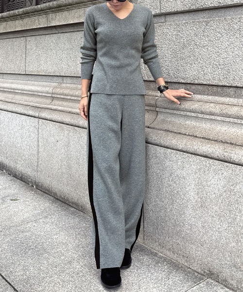 JENNE(ジェンヌ)の「ウールサイドラインニットパンツ(その他パンツ・レディース・グレー/ブラック/モカ・SMALL/LARGE/MEDIUM)」の19枚目の写真