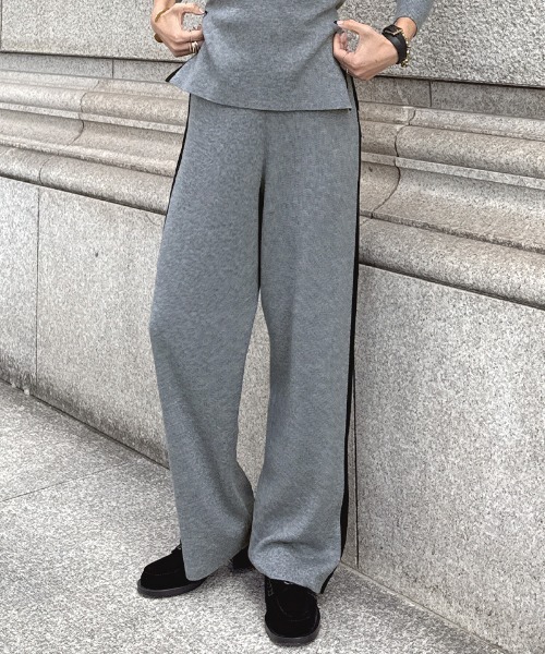 JENNE(ジェンヌ)の「ウールサイドラインニットパンツ(その他パンツ・レディース・グレー/ブラック/モカ・SMALL/LARGE/MEDIUM)」の21枚目の写真