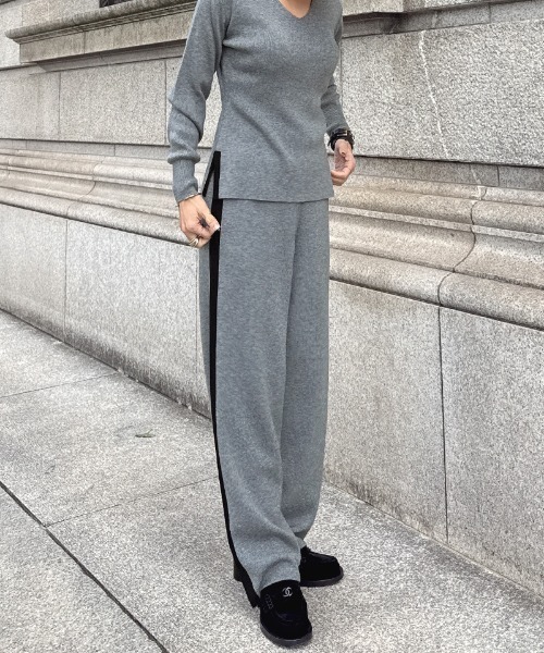 JENNE(ジェンヌ)の「ウールサイドラインニットパンツ(その他パンツ・レディース・グレー/ブラック/モカ・SMALL/LARGE/MEDIUM)」の22枚目の写真