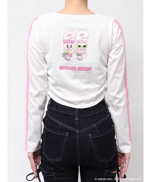 RESEXXY（リゼクシー）の「【Esther Bunny × RESEXXY】サイドギャザークロップドトップス（Tシャツ/カットソー・レディース・ホワイト/チャコールグレー・FREE）」の18枚目の写真