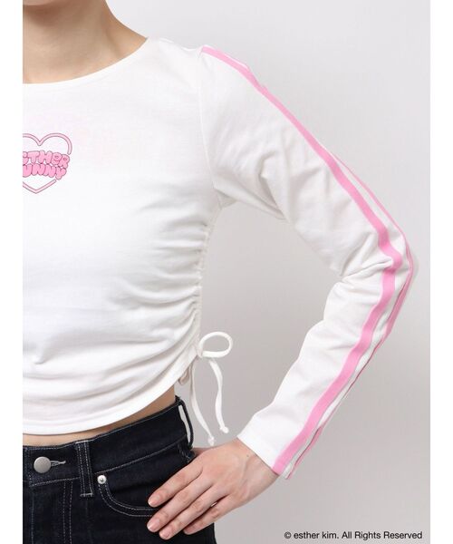 RESEXXY（リゼクシー）の「【Esther Bunny × RESEXXY】サイドギャザークロップドトップス（Tシャツ/カットソー・レディース・ホワイト/チャコールグレー・FREE）」の20枚目の写真