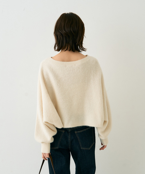 Rouge vif（ルージュヴィフ）の「フォックスウールクロップドボレロプルオーバー（ニット/セーター・レディース・ネイビー/ベージュ/アイボリー・フリー）」の6枚目の写真