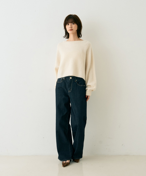 Rouge vif（ルージュヴィフ）の「フォックスウールクロップドボレロプルオーバー（ニット/セーター・レディース・ネイビー/ベージュ/アイボリー・フリー）」の16枚目の写真