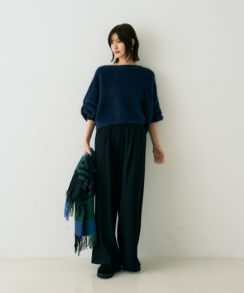 Rouge vif（ルージュヴィフ）の「フォックスウールクロップドボレロプルオーバー（ニット/セーター・レディース・ネイビー/ベージュ/アイボリー・フリー）」の20枚目の写真