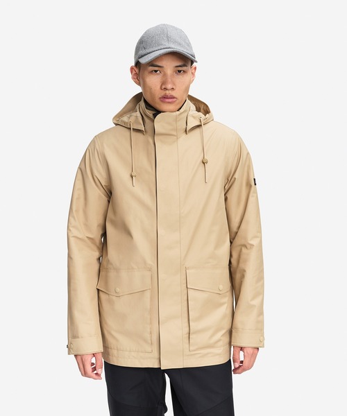 AIGLE（エーグル）の「透湿 防水 防風 ミリタリーツイルフーデッドジャケット T-KIT / フード取り外し可（マウンテンパーカー・メンズ・ベージュ/ブラック・L/M/S/XL）」の12枚目の写真