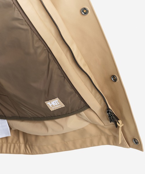 AIGLE（エーグル）の「透湿 防水 防風 ミリタリーツイルフーデッドジャケット T-KIT / フード取り外し可（マウンテンパーカー・メンズ・ベージュ/ブラック・L/M/S/XL）」の15枚目の写真
