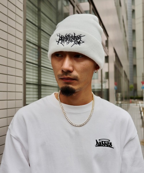 B.I.D.（ビーアイディー）の「《Y2K　ニットキャップ ビーニー(BDS)（ニットキャップ/ビーニー・レディース・ブラック/ホワイト・FREE）」の2枚目の写真