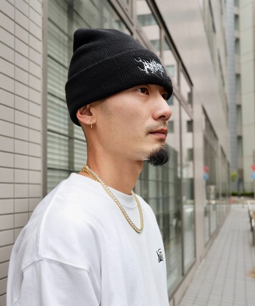 B.I.D.（ビーアイディー）の「《Y2K　ニットキャップ ビーニー(BDS)（ニットキャップ/ビーニー・レディース・ブラック/ホワイト・FREE）」の3枚目の写真