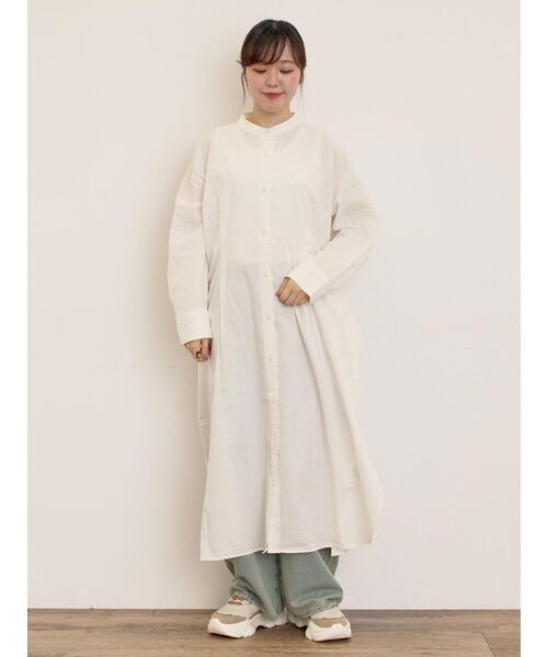 Samansa Mos2（サマンサ モスモス）の「◎タックシャツワンピース（ワンピース・レディース・ブルー/ブラウン/キナリ・F）」の15枚目の写真