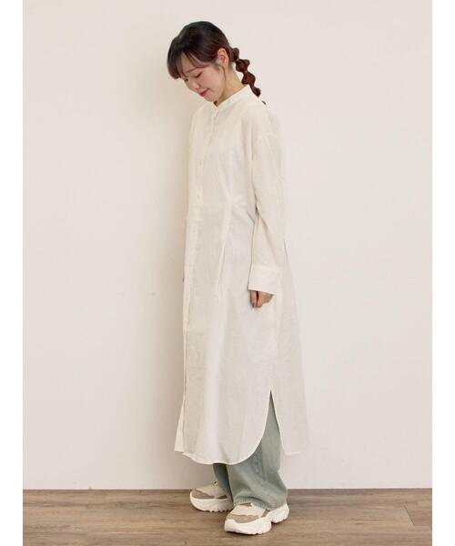 Samansa Mos2（サマンサ モスモス）の「◎タックシャツワンピース（ワンピース・レディース・ブルー/ブラウン/キナリ・F）」の16枚目の写真