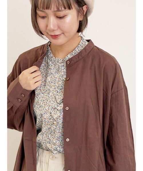 Samansa Mos2（サマンサ モスモス）の「◎タックシャツワンピース（ワンピース・レディース・ブルー/ブラウン/キナリ・F）」の19枚目の写真