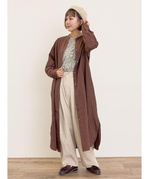 Samansa Mos2（サマンサ モスモス）の「◎タックシャツワンピース（ワンピース・レディース・ブルー/ブラウン/キナリ・F）」の21枚目の写真