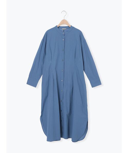 Samansa Mos2（サマンサ モスモス）の「◎タックシャツワンピース（ワンピース・レディース・ブルー/ブラウン/キナリ・F）」の7枚目の写真