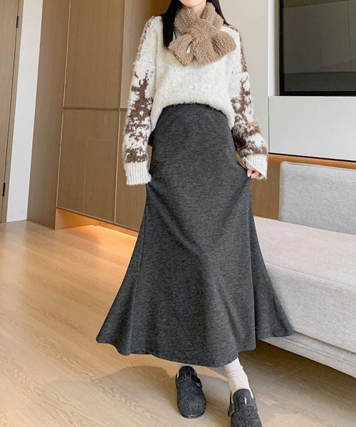 Miniministore(ミニミニストア)の「フレアスカート レディース 美脚脚長(スカート・レディース・ブラック/アイボリー/チャコールグレー・M/L/XL)」の3枚目の写真