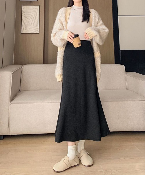 Miniministore(ミニミニストア)の「フレアスカート レディース 美脚脚長(スカート・レディース・ブラック/アイボリー/チャコールグレー・M/L/XL)」の10枚目の写真
