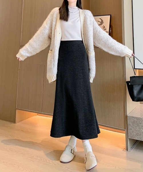 Miniministore(ミニミニストア)の「フレアスカート レディース 美脚脚長(スカート・レディース・ブラック/アイボリー/チャコールグレー・M/L/XL)」の5枚目の写真