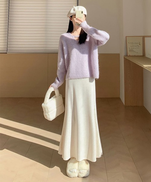 Miniministore(ミニミニストア)の「フレアスカート レディース 美脚脚長(スカート・レディース・ブラック/アイボリー/チャコールグレー・M/L/XL)」の7枚目の写真