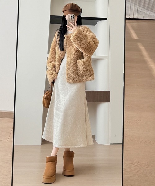 Miniministore(ミニミニストア)の「フレアスカート レディース 美脚脚長(スカート・レディース・ブラック/アイボリー/チャコールグレー・M/L/XL)」の11枚目の写真