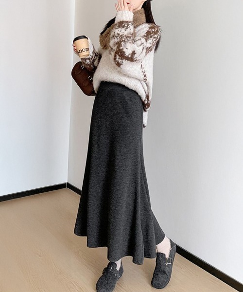 Miniministore(ミニミニストア)の「フレアスカート レディース 美脚脚長(スカート・レディース・ブラック/アイボリー/チャコールグレー・M/L/XL)」の13枚目の写真