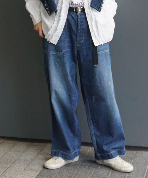 JOURNAL STANDARD LUXE（ジャーナルスタンダード　ラックス）の「10OZワークパンツ（デニムパンツ・レディース・ネイビー・SMALL/MEDIUM/LARGE）」の4枚目の写真