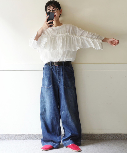 JOURNAL STANDARD LUXE(ジャーナルスタンダード ラックス)の「10OZワークパンツ(デニムパンツ・レディース・ネイビー・SMALL/MEDIUM/LARGE)」の7枚目の写真