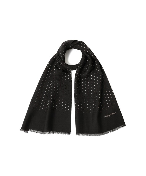 【新品】ホリデーアンドブラウン BEAMS別注ストール Holliday & Brown / ウールシルク ドット ストール（マフラー