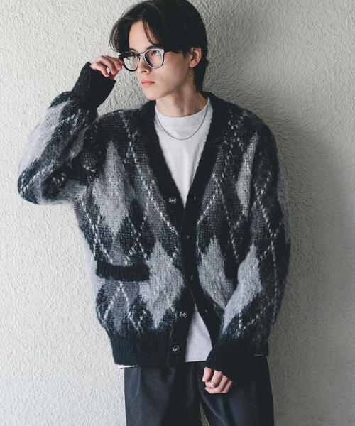 SENSE OF PLACE by URBAN RESEARCH（センスオブプレイスバイアーバンリサーチ）の「アーガイルVネックカーディガン（ニット/セーター・メンズ・ブルー/ブラック/ブラウン/ネイビー・MEDIUM/LARGE）」の6枚目の写真