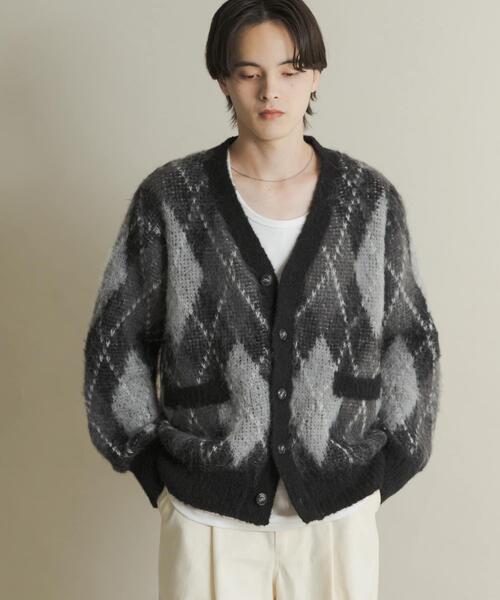 SENSE OF PLACE by URBAN RESEARCH（センスオブプレイスバイアーバンリサーチ）の「アーガイルVネックカーディガン（ニット/セーター・メンズ・ブルー/ブラック/ブラウン/ネイビー・MEDIUM/LARGE）」の9枚目の写真