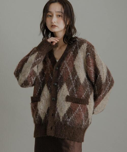 アーガイルVネックカーディガン（ニット/セーター）｜SENSE OF PLACE