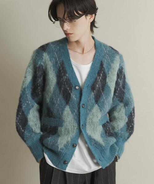 SENSE OF PLACE by URBAN RESEARCH（センスオブプレイスバイアーバンリサーチ）の「アーガイルVネックカーディガン（ニット/セーター・メンズ・ブルー/ブラック/ブラウン/ネイビー・MEDIUM/LARGE）」の15枚目の写真