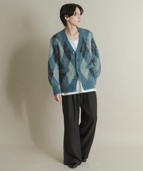 SENSE OF PLACE by URBAN RESEARCH（センスオブプレイスバイアーバンリサーチ）の「アーガイルVネックカーディガン（ニット/セーター・メンズ・ブルー/ブラック/ブラウン/ネイビー・MEDIUM/LARGE）」の8枚目の写真