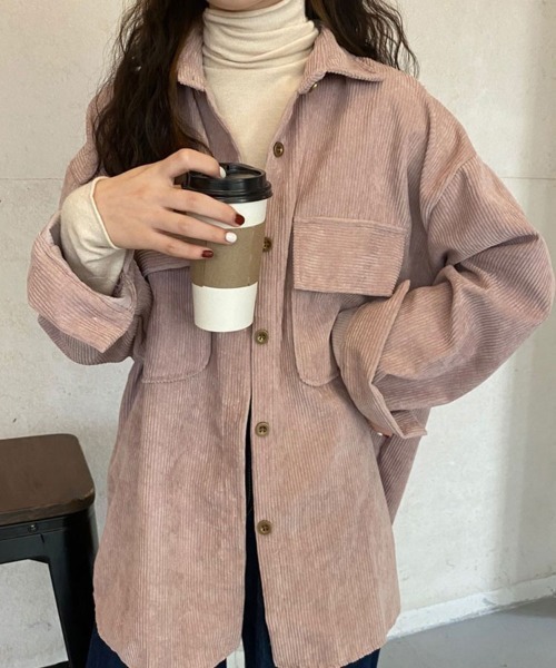 SallyLunn(サリーラン)の「ダブルポケットコーデュロイシャツ(シャツ/ブラウス・レディース・ベージュ/ブラウン/ピンク・L/M)」の5枚目の写真