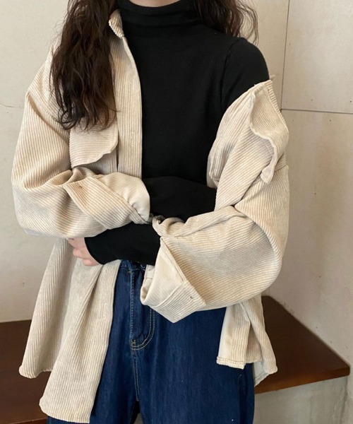 SallyLunn(サリーラン)の「ダブルポケットコーデュロイシャツ(シャツ/ブラウス・レディース・ベージュ/ブラウン/ピンク・L/M)」の9枚目の写真