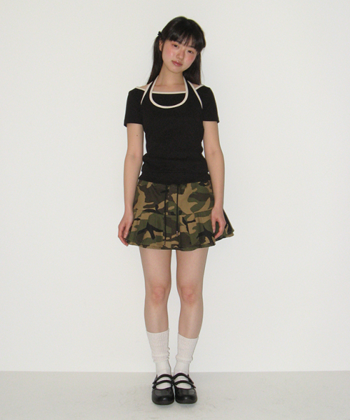 RONRON(ロンロン)の「PLEATS BANDING MINI SKIRT CAMOUFLAGE(スカート・レディース・その他・FREE)」の2枚目の写真