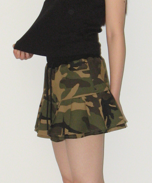 RONRON(ロンロン)の「PLEATS BANDING MINI SKIRT CAMOUFLAGE(スカート・レディース・その他・FREE)」の3枚目の写真