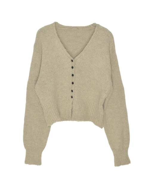 Reurie'(レウリィ)の「ボタンニットカーディガン / 起毛 ふわふわニット バイカラー 配色 ベーシック カジュアル オフィスカジュアル Vネック(カーディガン/ボレロ・レディース・ベージュ/ホワイト/グレー・FREE)」の11枚目の写真