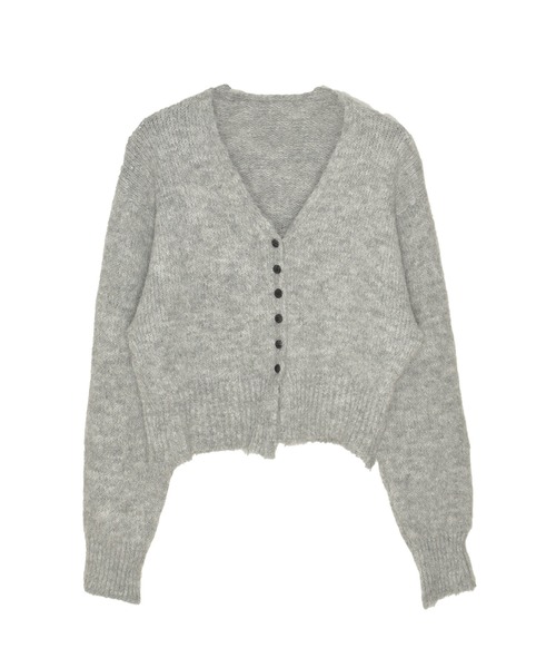 Reurie'(レウリィ)の「ボタンニットカーディガン / 起毛 ふわふわニット バイカラー 配色 ベーシック カジュアル オフィスカジュアル Vネック(カーディガン/ボレロ・レディース・ベージュ/ホワイト/グレー・FREE)」の12枚目の写真