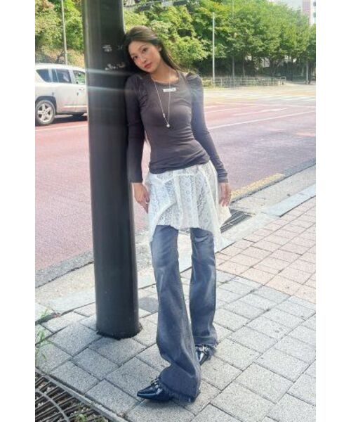 Midnight Move（ミッドナイトムーブ）の「ws boots cut pants [black]（デニムパンツ・レディース・その他・LARGE/SMALL/MEDIUM）」の10枚目の写真