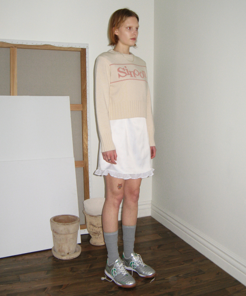 SINOON(シヌーン)の「SINOON PULLOVER KNIT (IVORY)(ニット/セーター・レディース・アイボリー・FREE)」の3枚目の写真