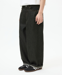 TRILLION（トリリオン）の「Front Washing Wide Denim Pants_YELLOW BLACK（デニムパンツ・レディース）」